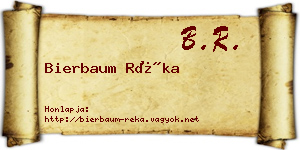 Bierbaum Réka névjegykártya